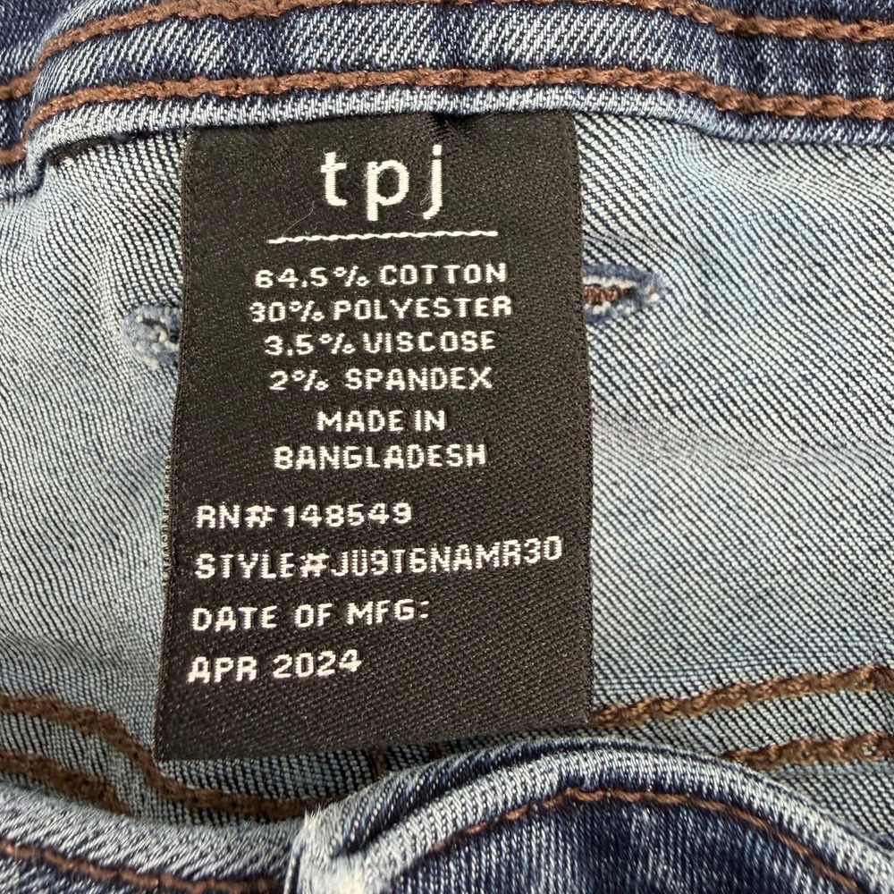 TPJ The Perfect Jean Mens 40x30 Blue Thick Thicc Stretch Denim Medium Wash - Picture 3 of 16